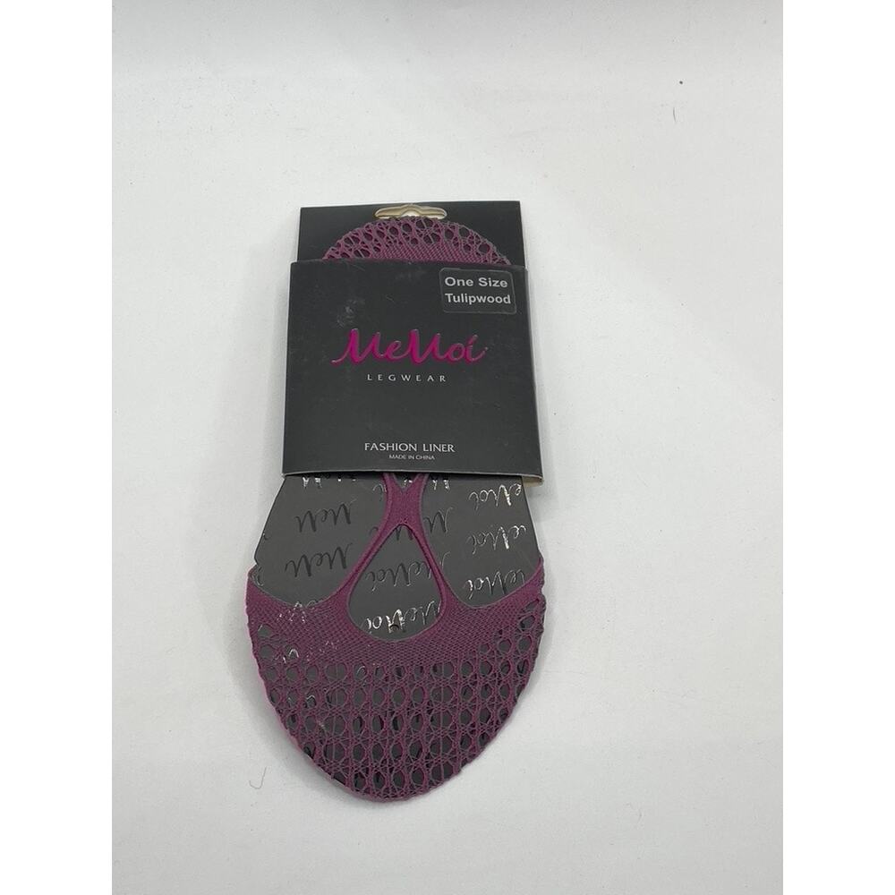 MEMOI Women's Tulipwood Purple Mesh Cross Stranded Net Liner Socks SZ OS
